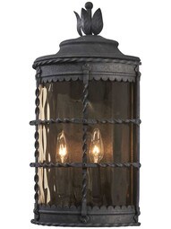 Mallorca 19 1/2-inch 2-Light Pocket Lantern in Spanish Iron.